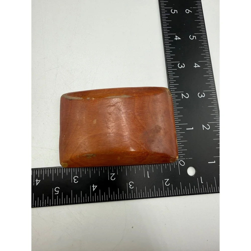 Vintage Handmade Wood Belt Buckle Rectangular Rustic Western Brown Boho‎